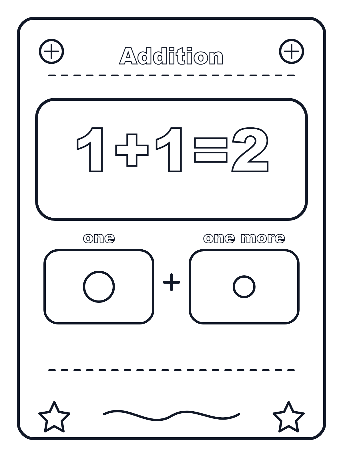 Addition 1 + 1 — printable coloring page