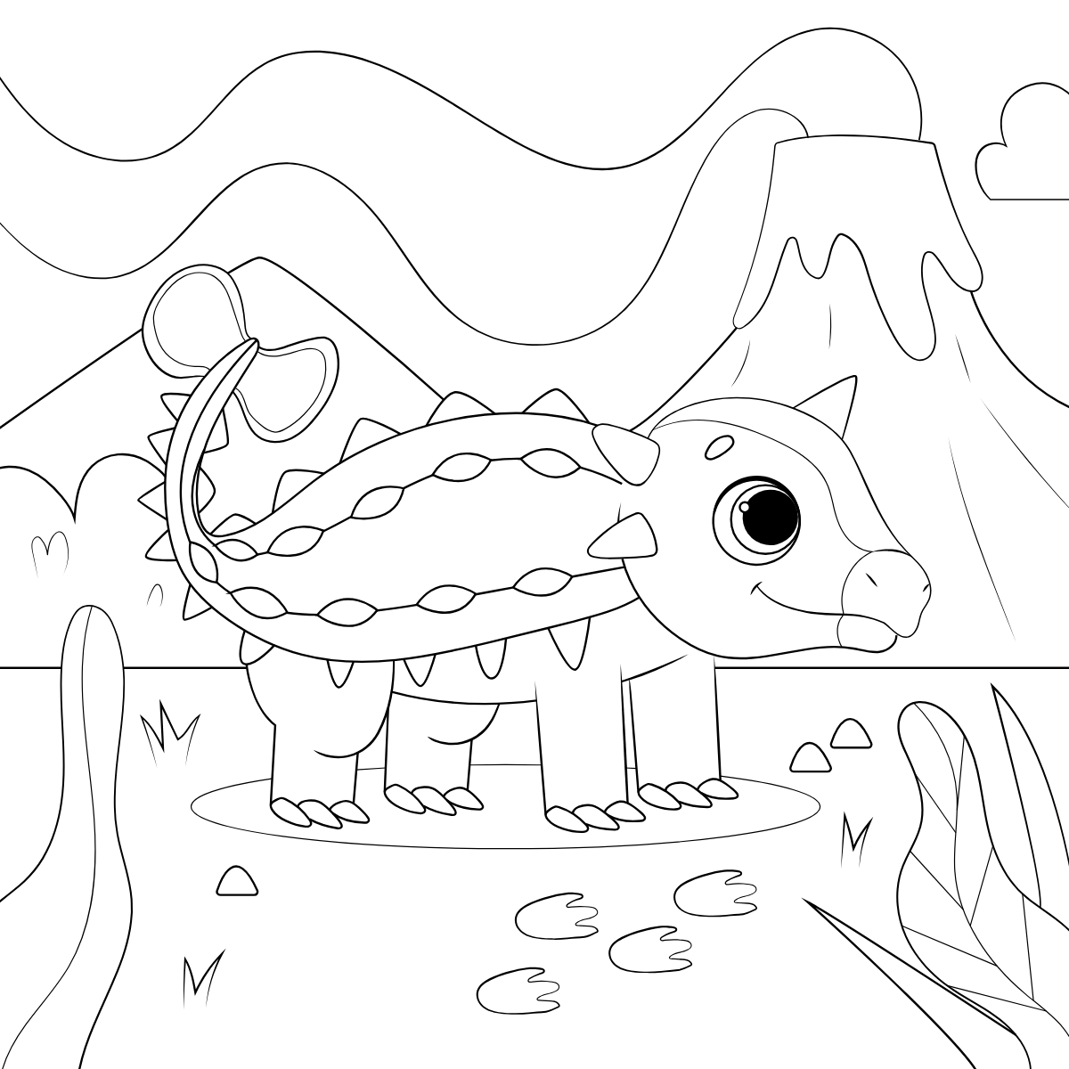 Ankylosaurus Coloring Page — printable coloring page