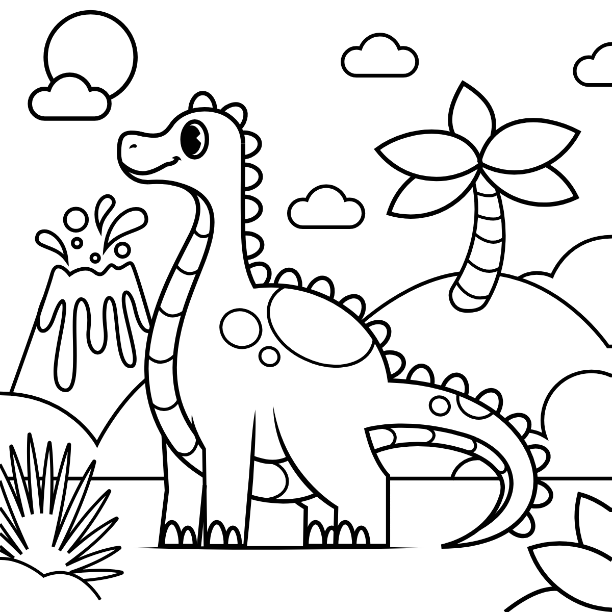 Brachiosaurus by Volcano — printable coloring page