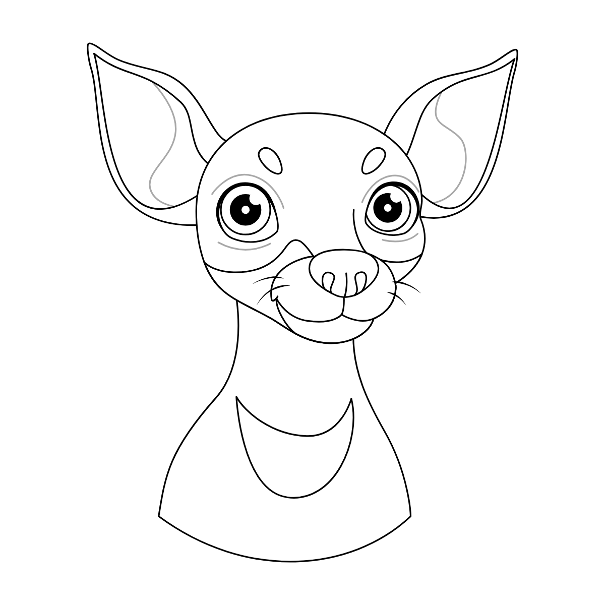 Chihuahua Face — printable coloring page