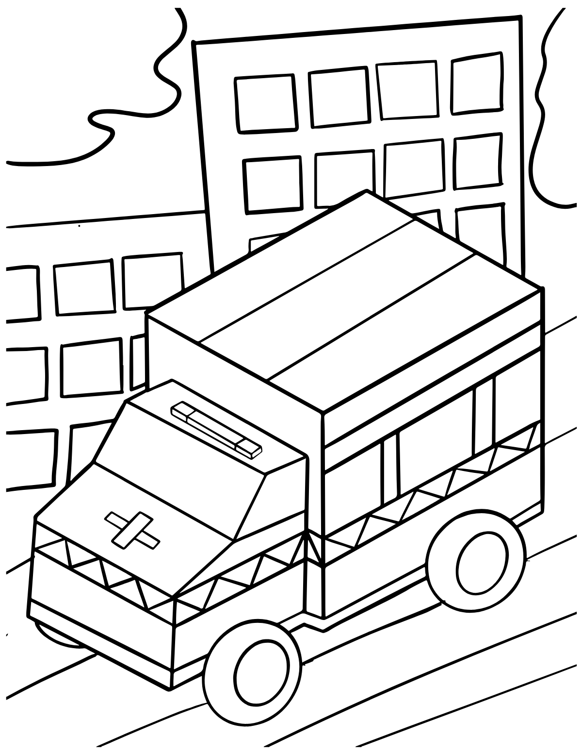 City Ambulance — printable coloring page