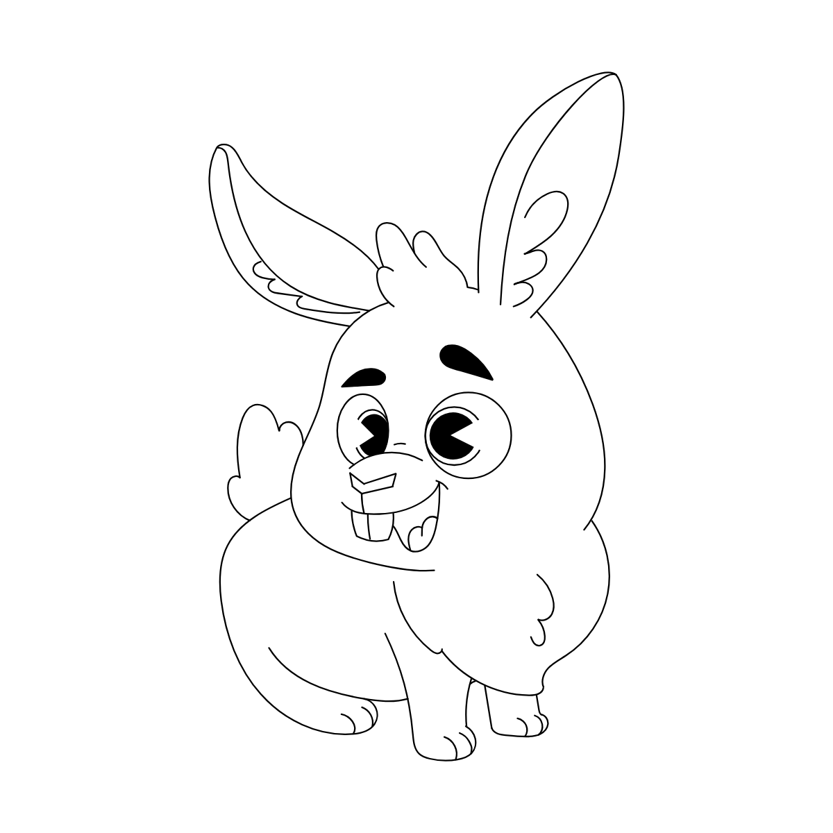 Милый зайчик — раскраска для печати