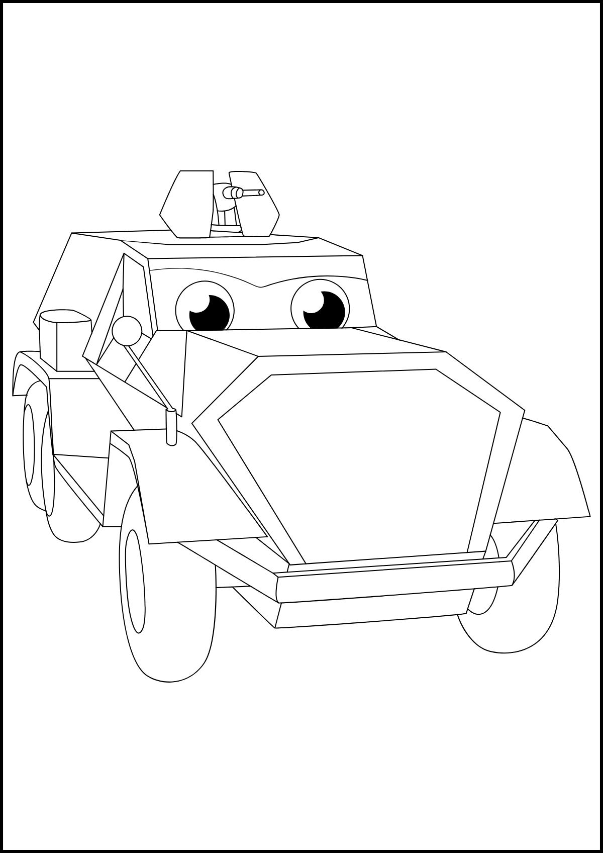 Cute Police Car — printable coloring page
