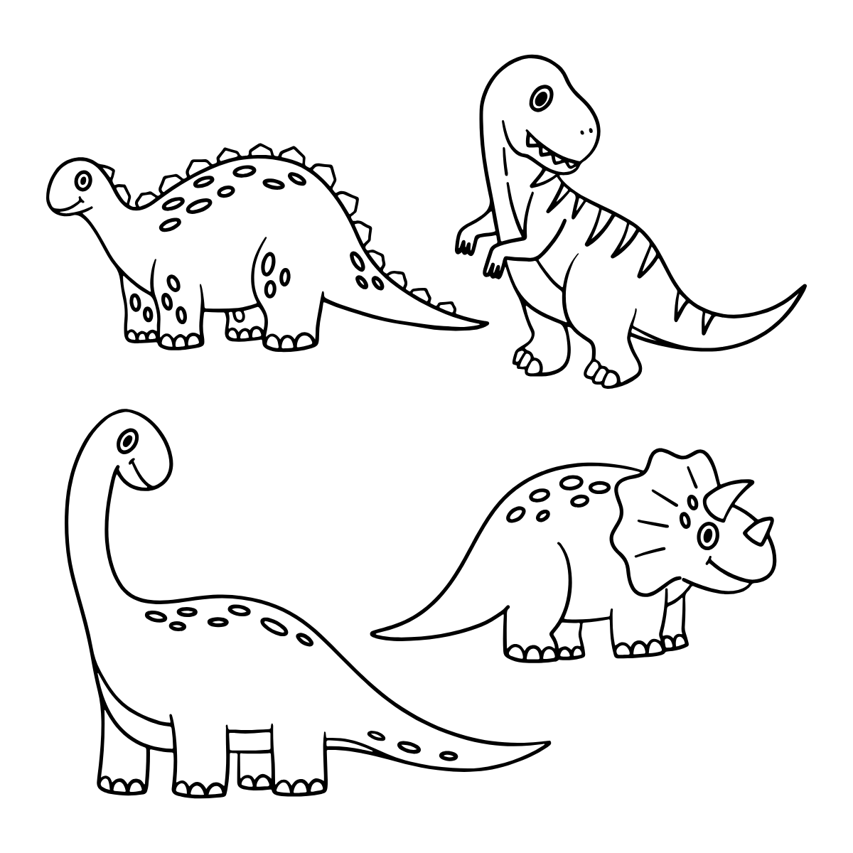 Dinosaur Friends Set — printable coloring page