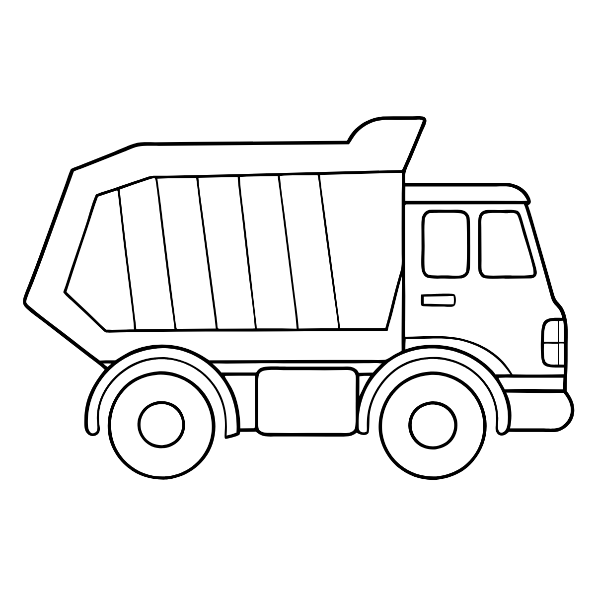 Dump Truck With Big Bed — printable coloring page