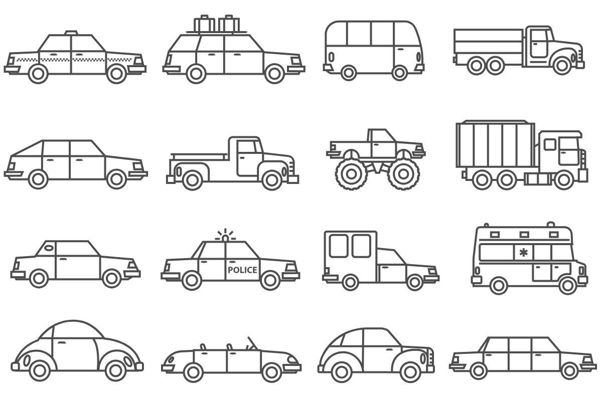 Emergency and Service Vehicles — printable coloring page