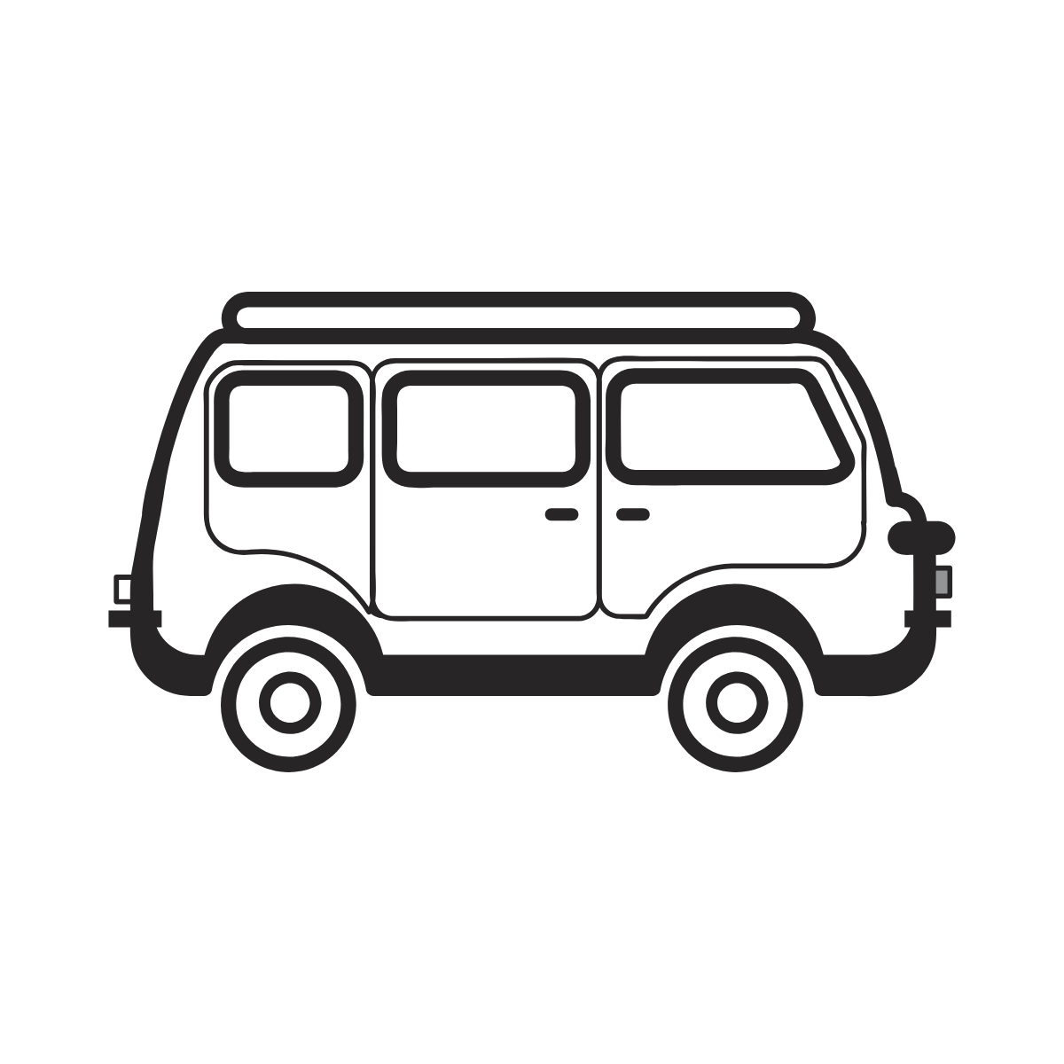 Family Van with Roof Rack — printable coloring page