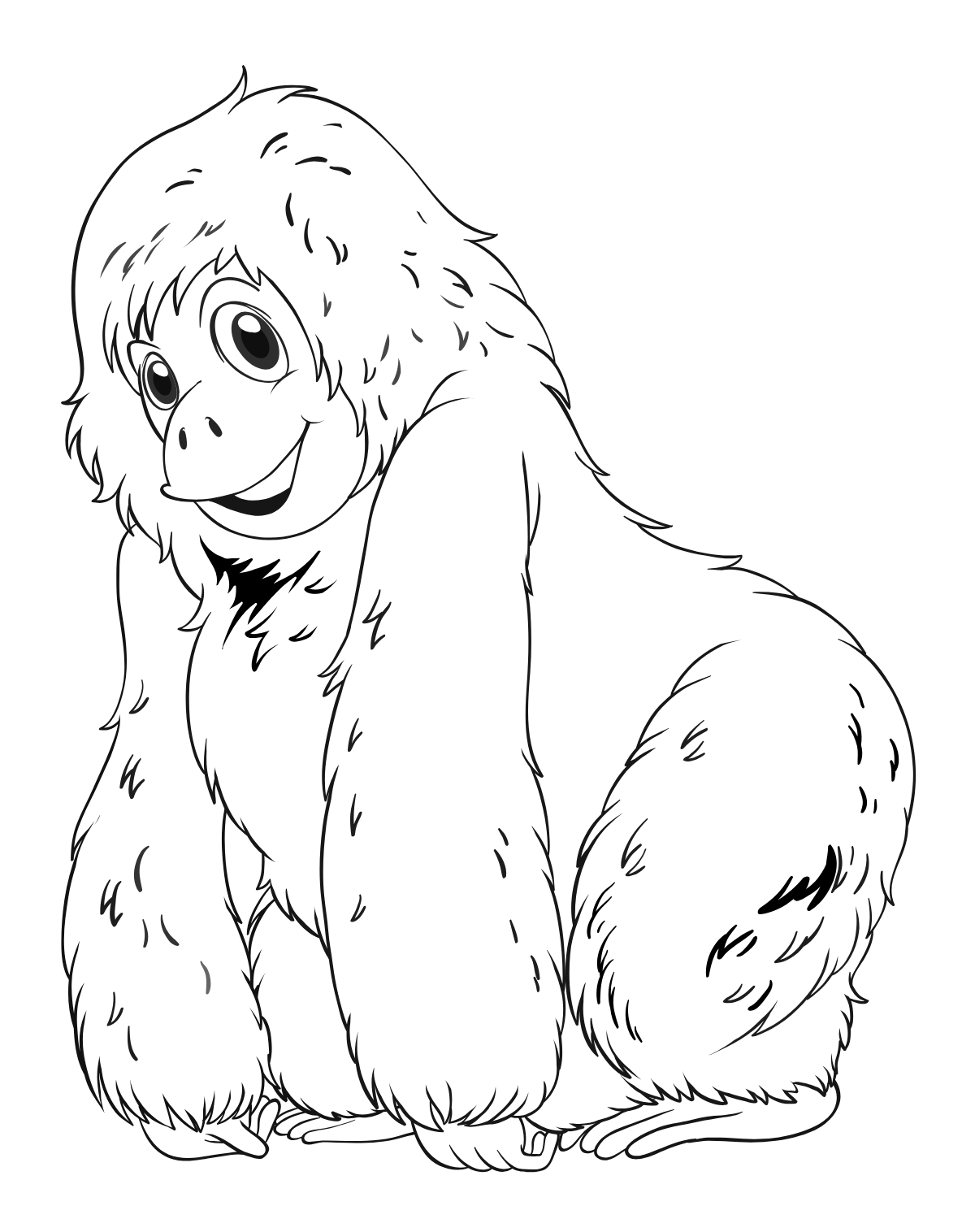 Fluffy Puppy — printable coloring page