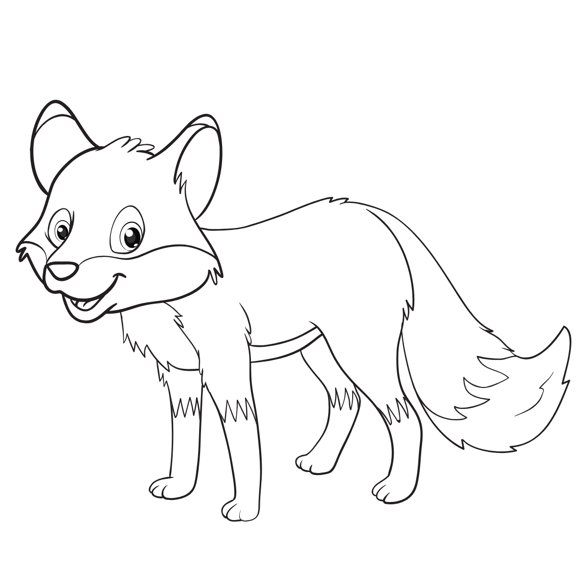 Fox in Profile — printable coloring page