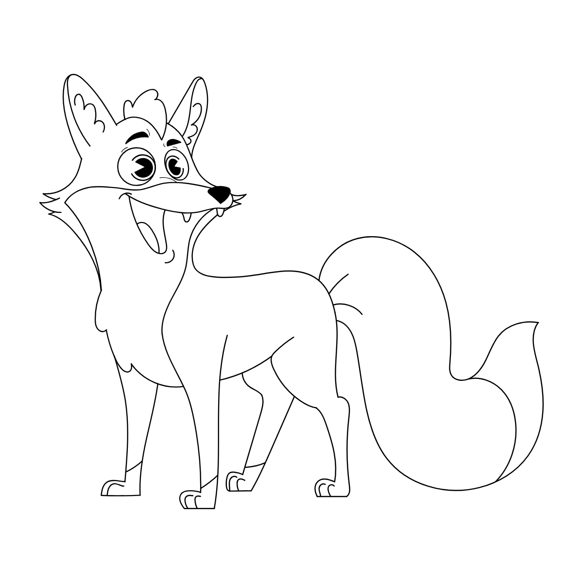 Friendly Fox — printable coloring page