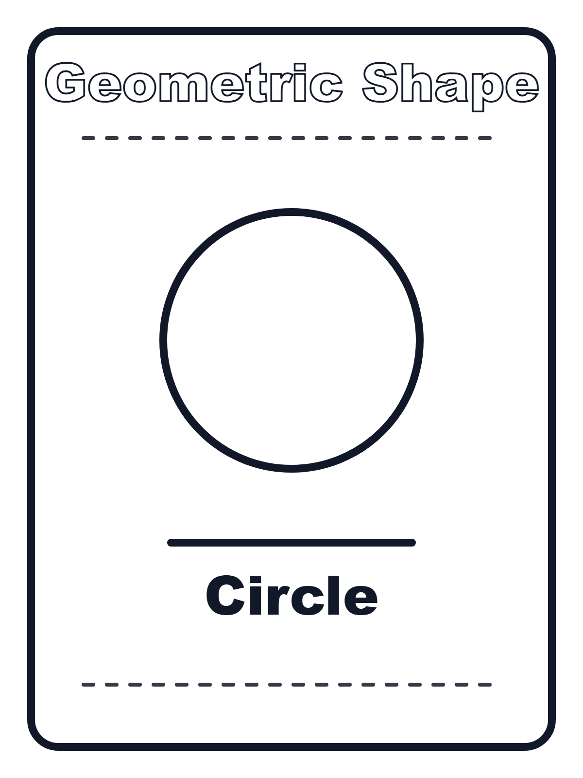 Circle Shape in English — printable coloring page