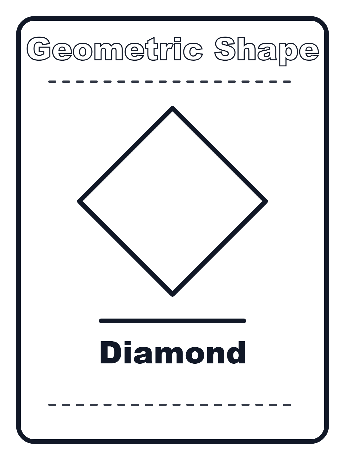 Diamond Shape in English — printable coloring page