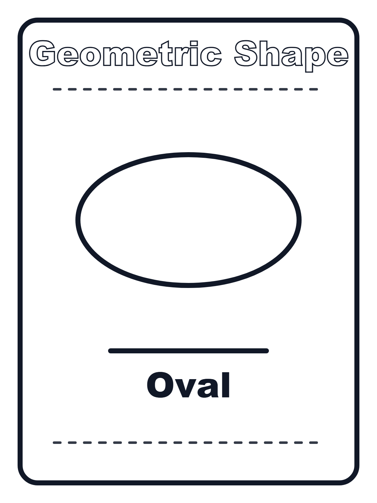 Oval Shape in English — printable coloring page