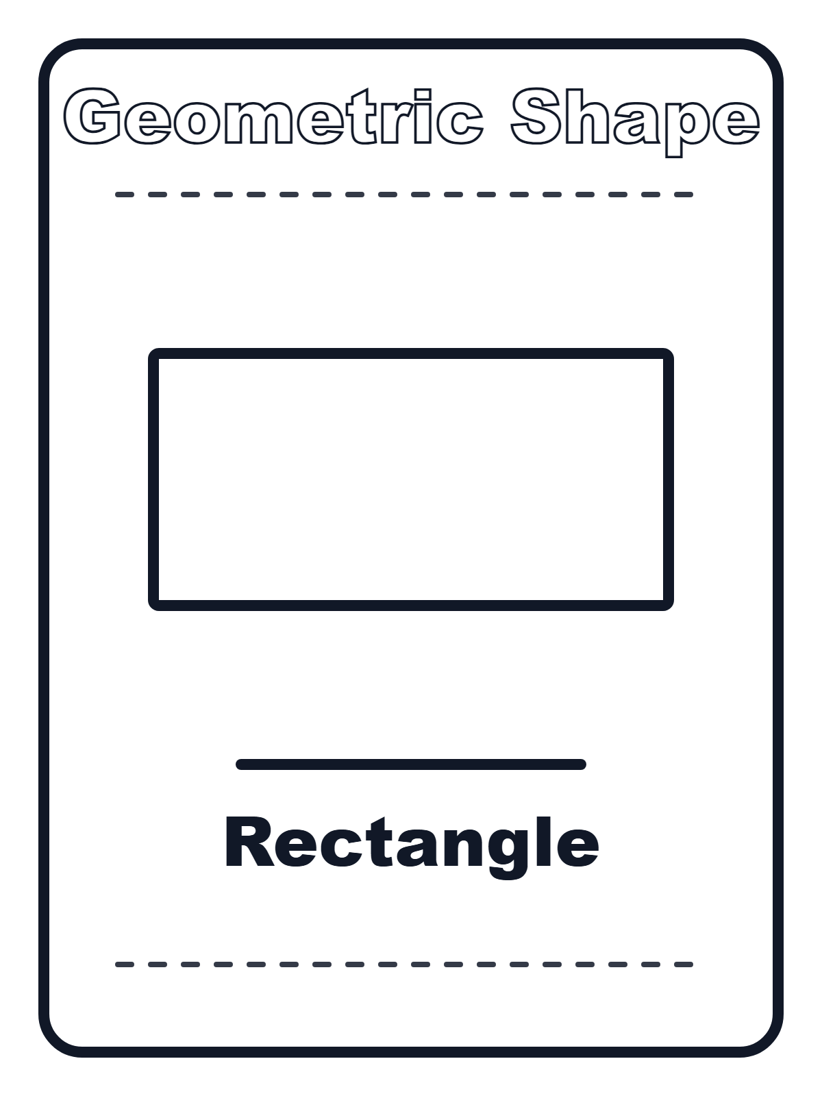 Rectangle Shape in English — printable coloring page