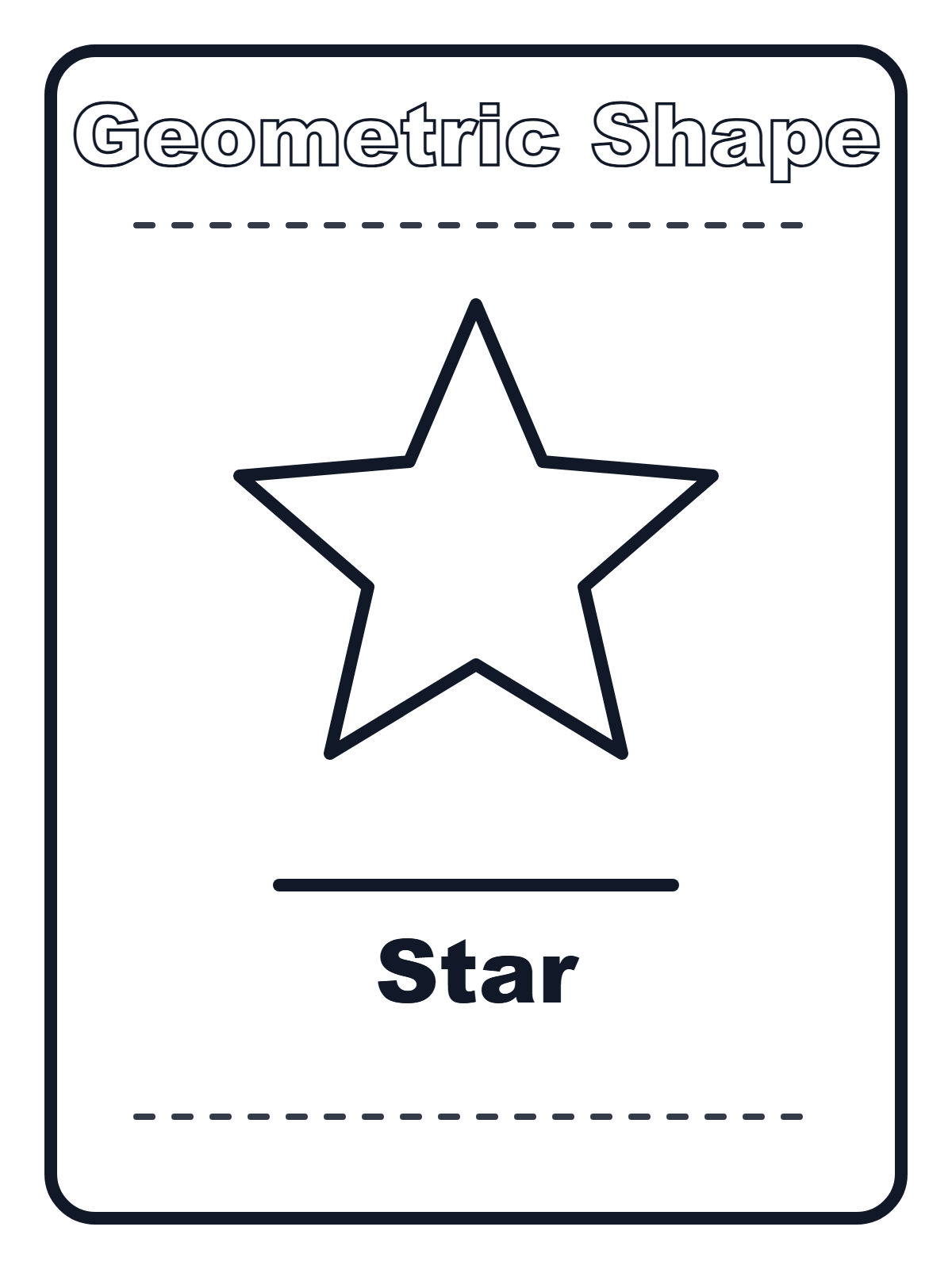Star Shape in English — printable coloring page