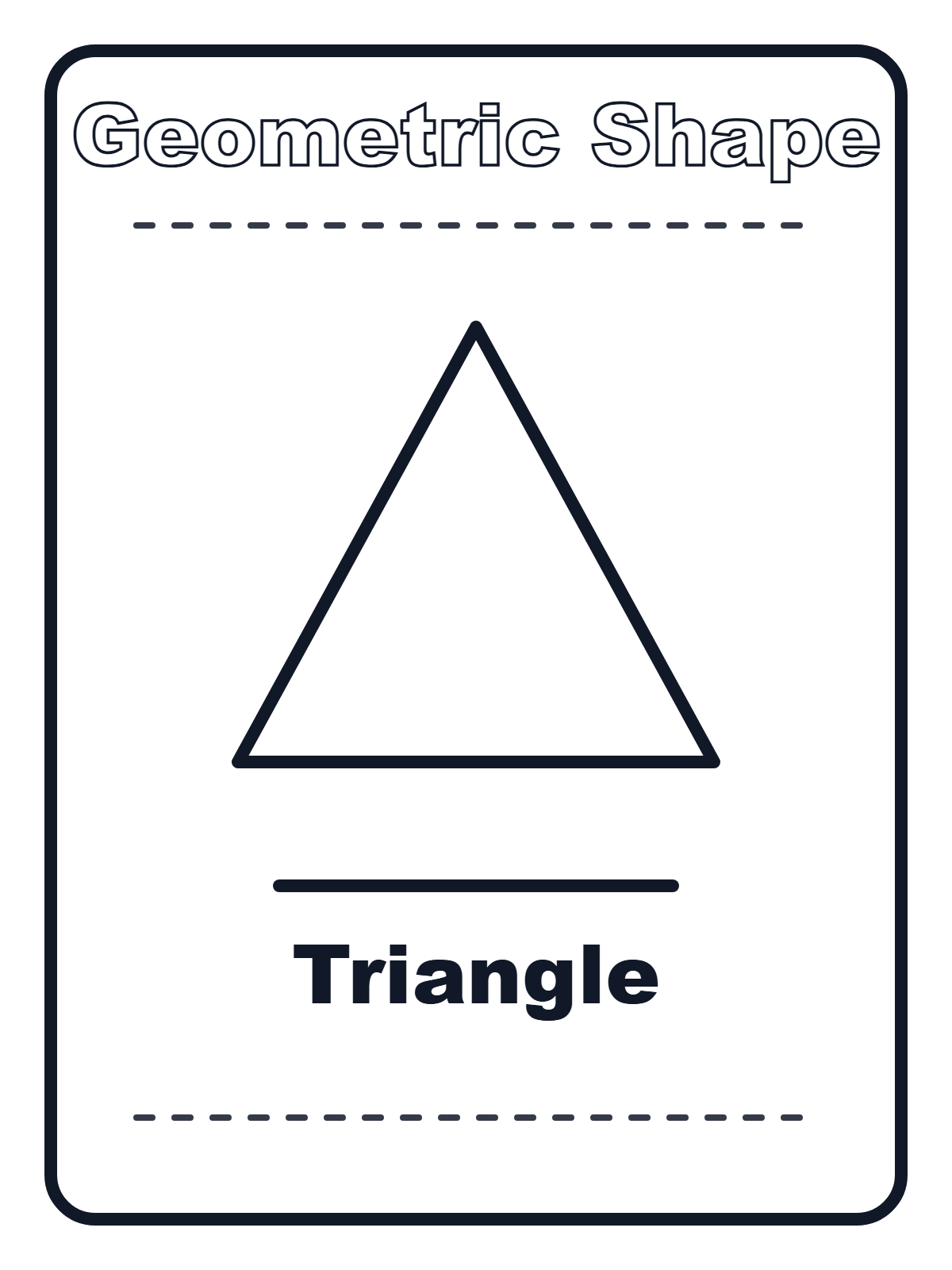 Triangle Shape in English — printable coloring page