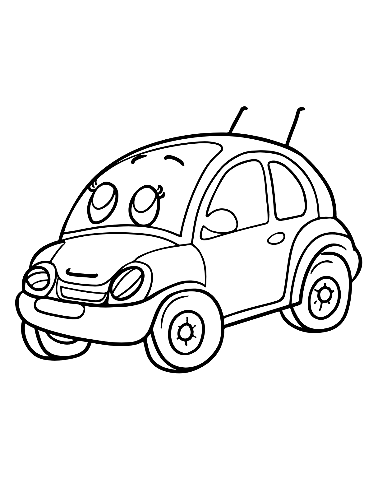 Happy Toy Car — printable coloring page