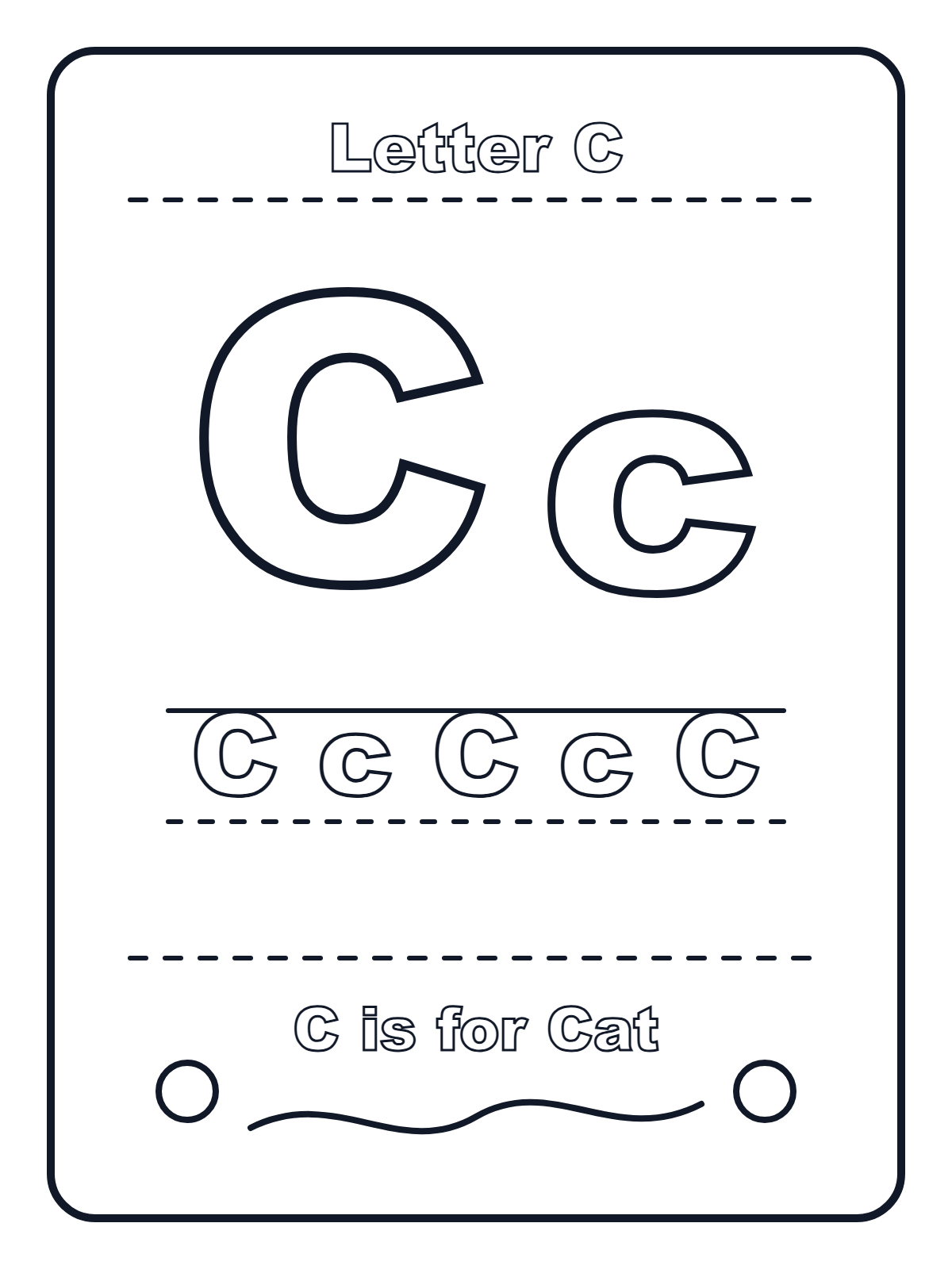 Letter C — printable coloring page