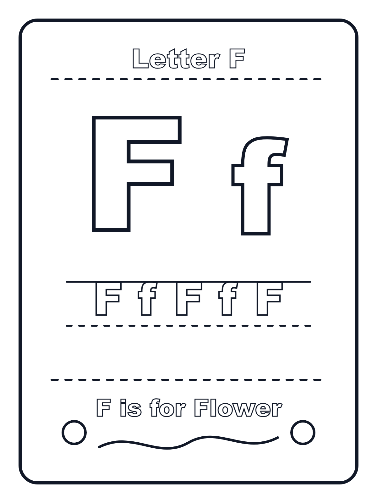 Letter F — printable coloring page