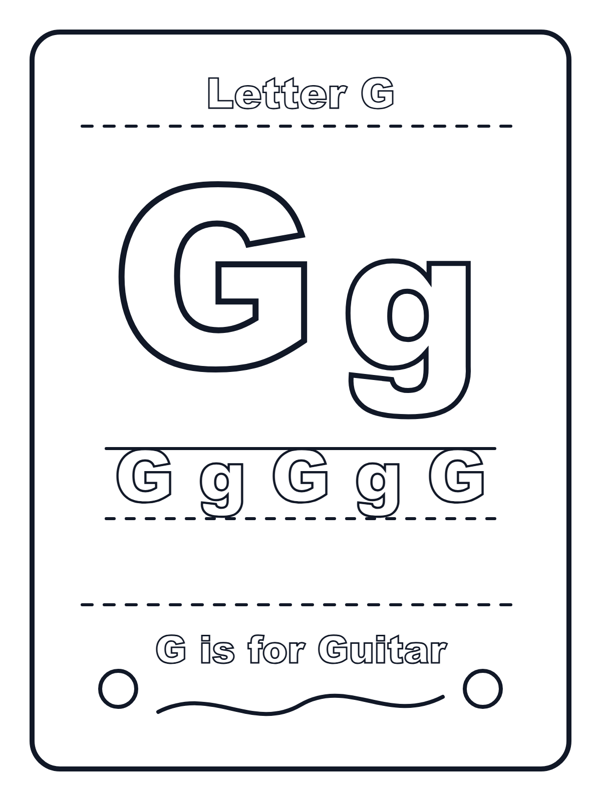 Letter G — printable coloring page
