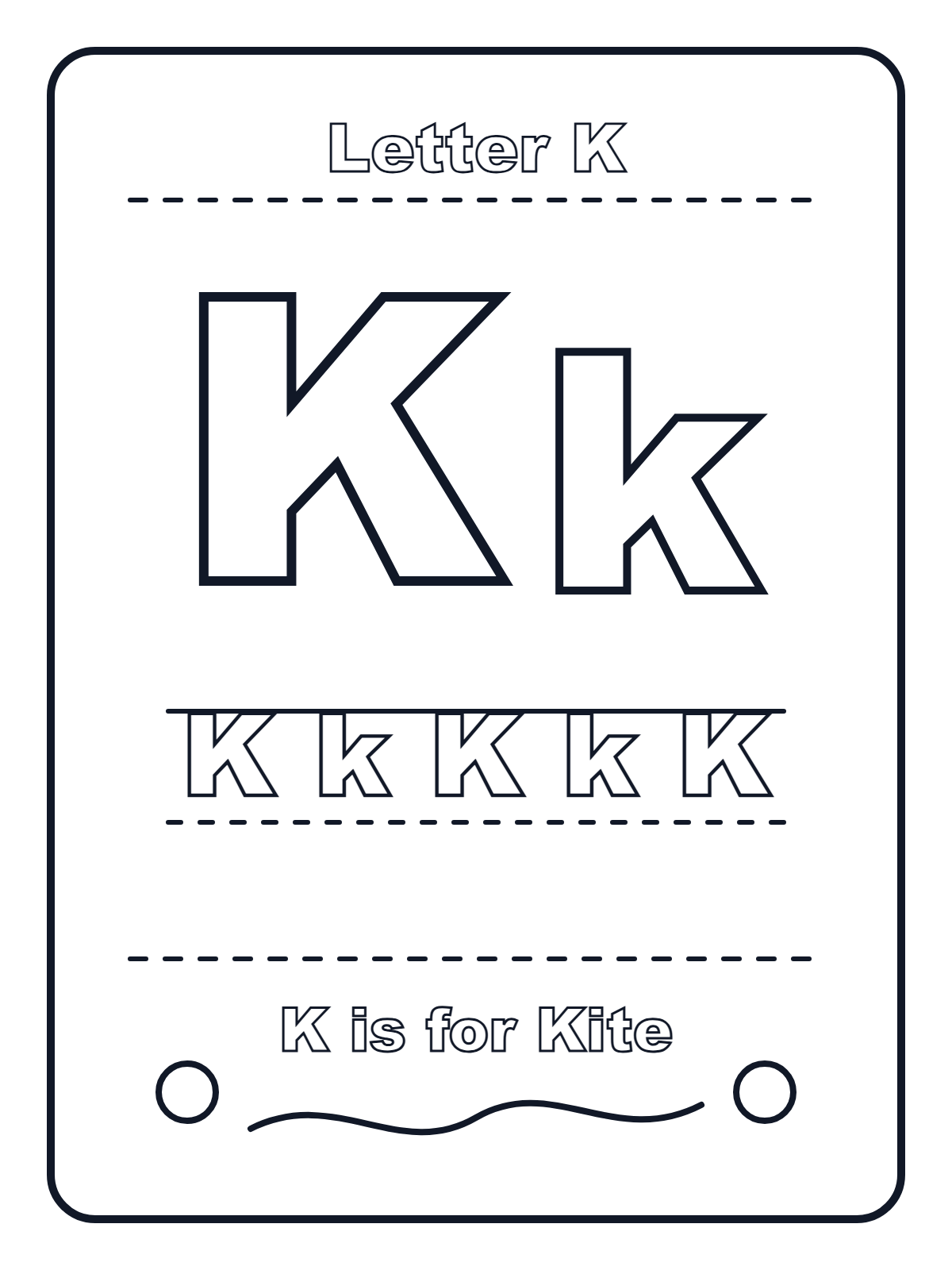 Letter K — printable coloring page