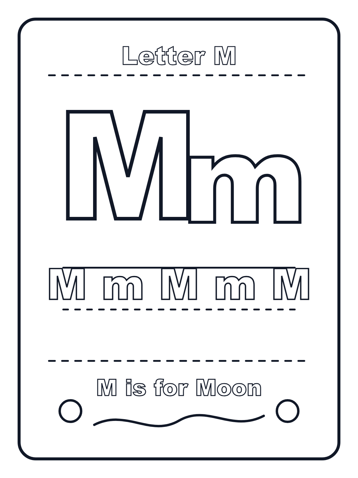 Letter M — printable coloring page
