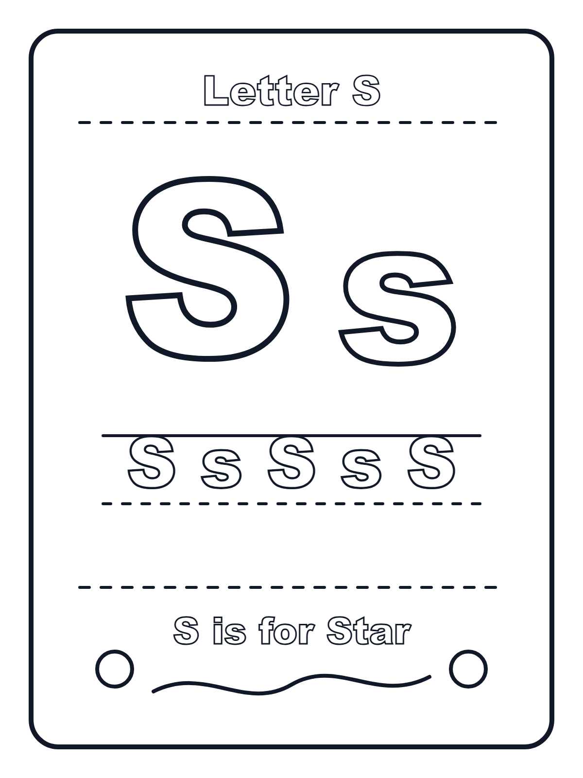 Letter S — printable coloring page