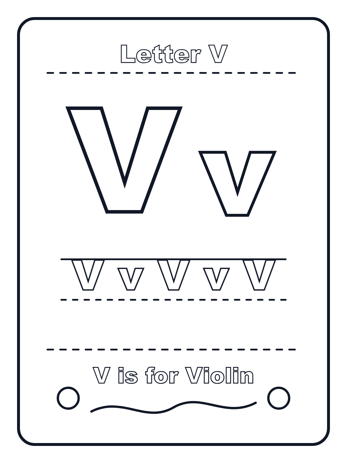 Letter V — printable coloring page