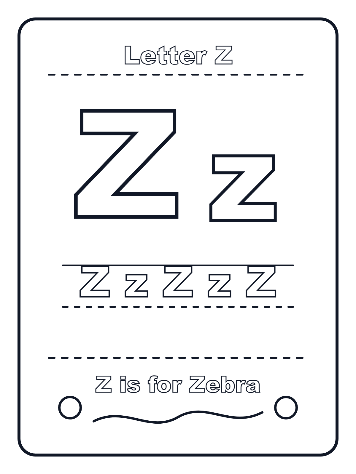 Letter Z — printable coloring page