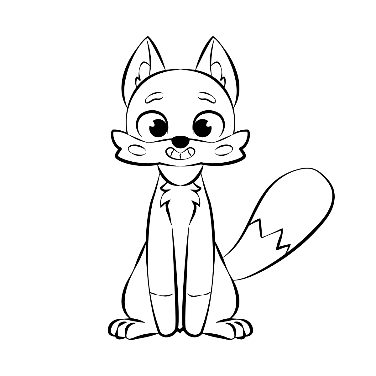 Little Fox — printable coloring page