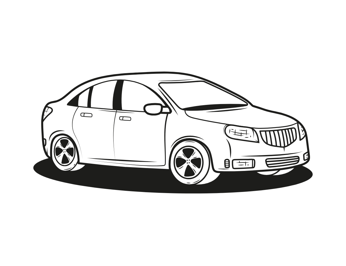 Modern Sedan Car — printable coloring page