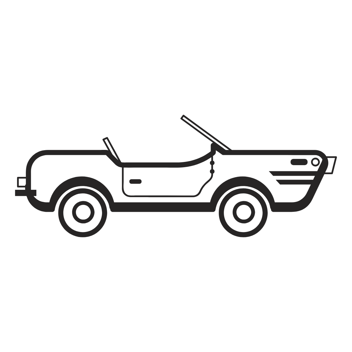 Open-Top Sports Car — printable coloring page