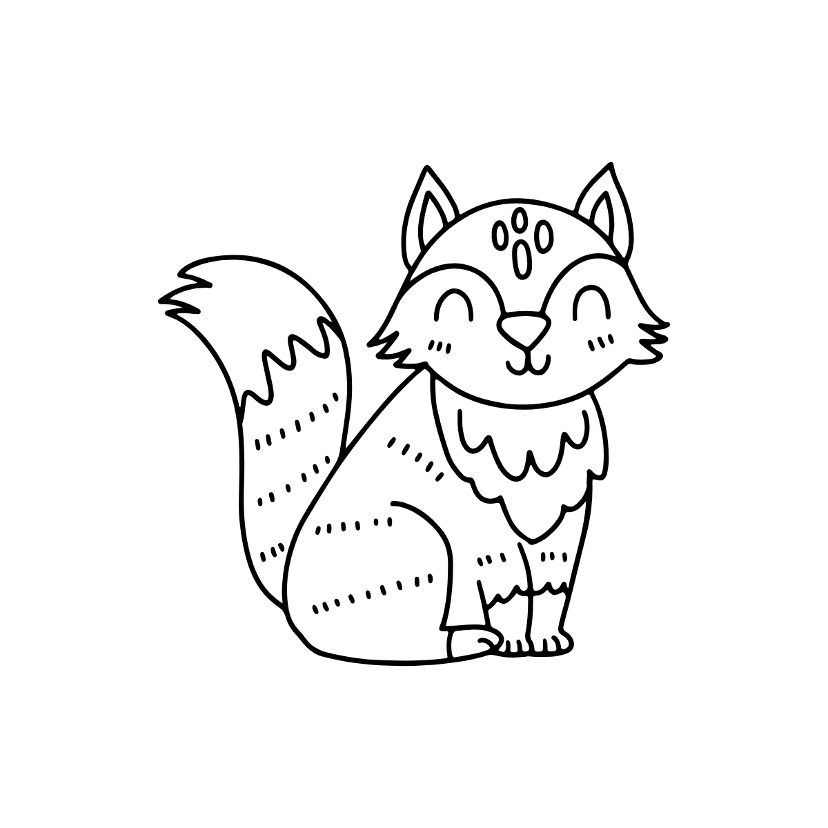 Patterned Squirrel — printable coloring page