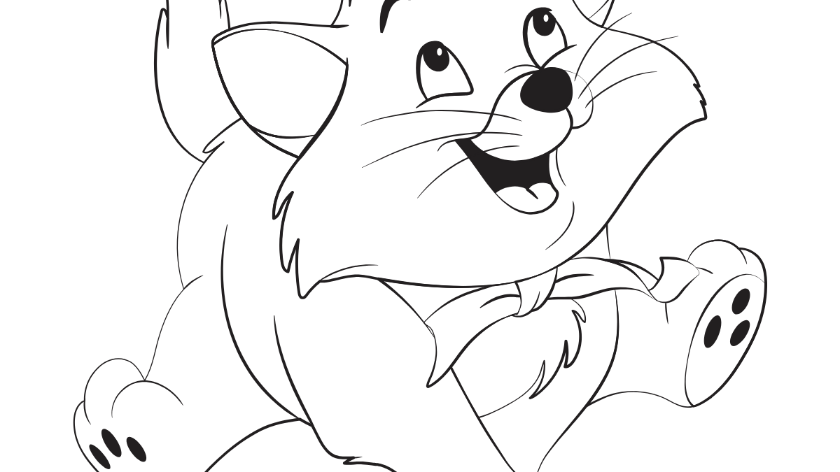 Playful Puppy — printable coloring page