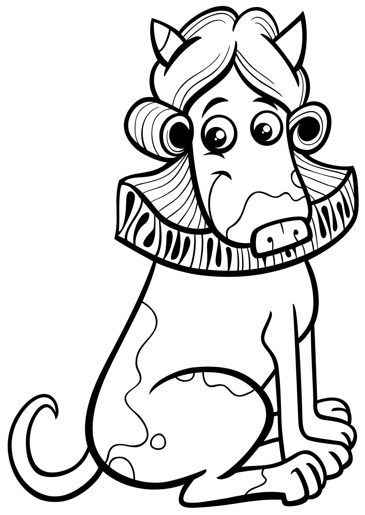 Puppy with Collar — printable coloring page