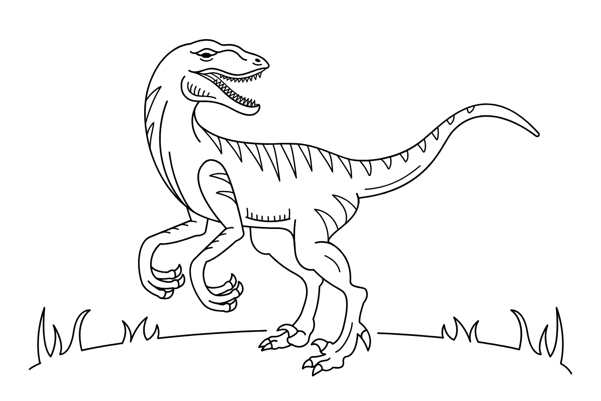 Running Raptor — printable coloring page