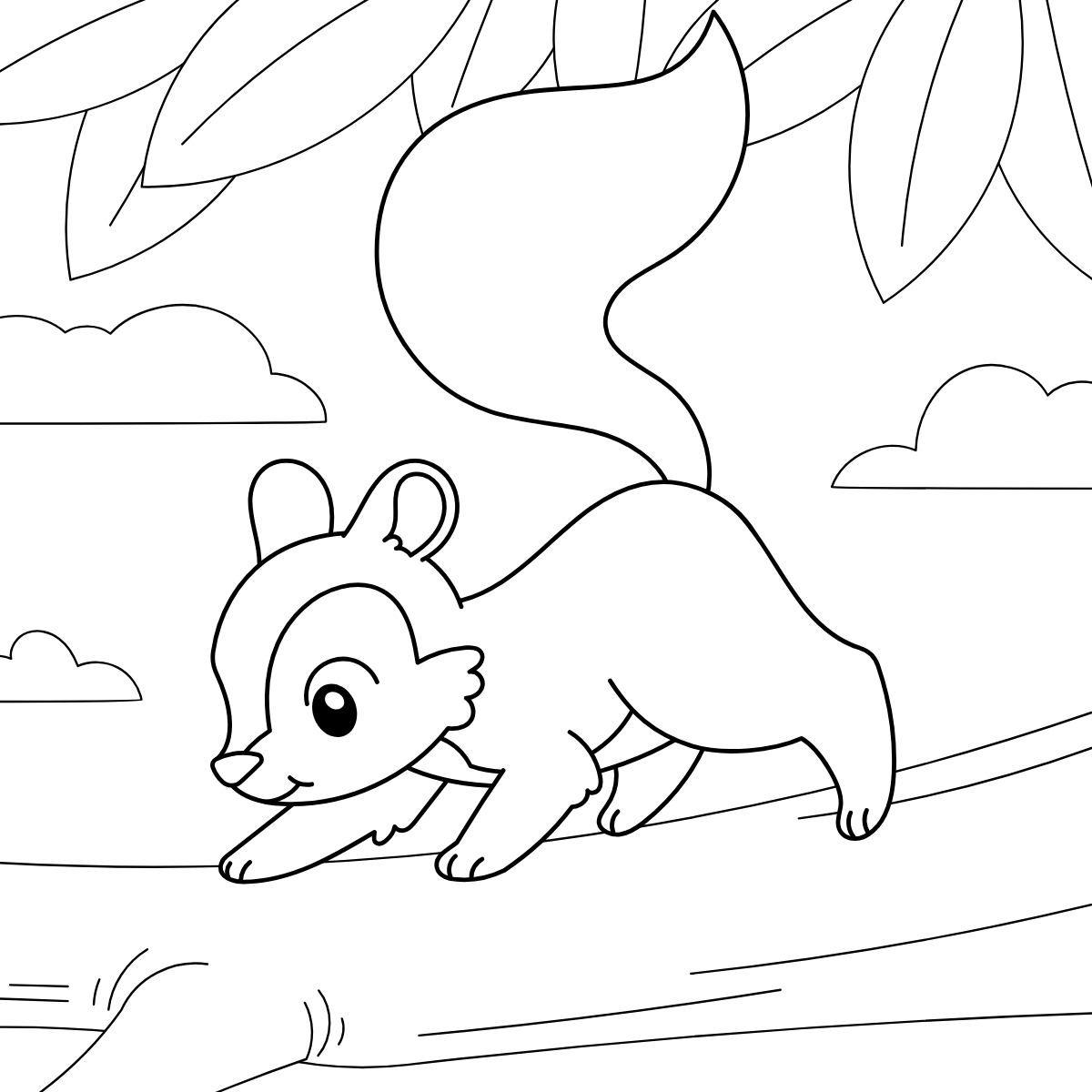 Running Squirrel — printable coloring page