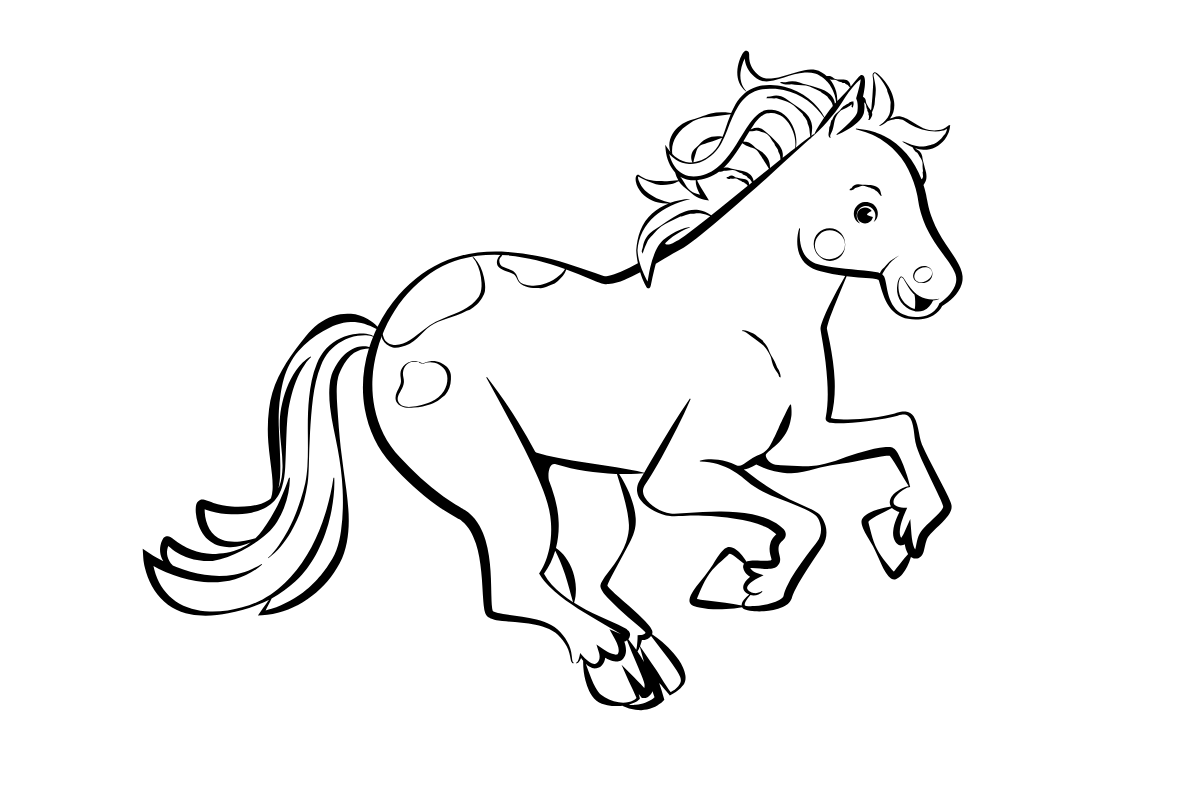 Running Unicorn — printable coloring page