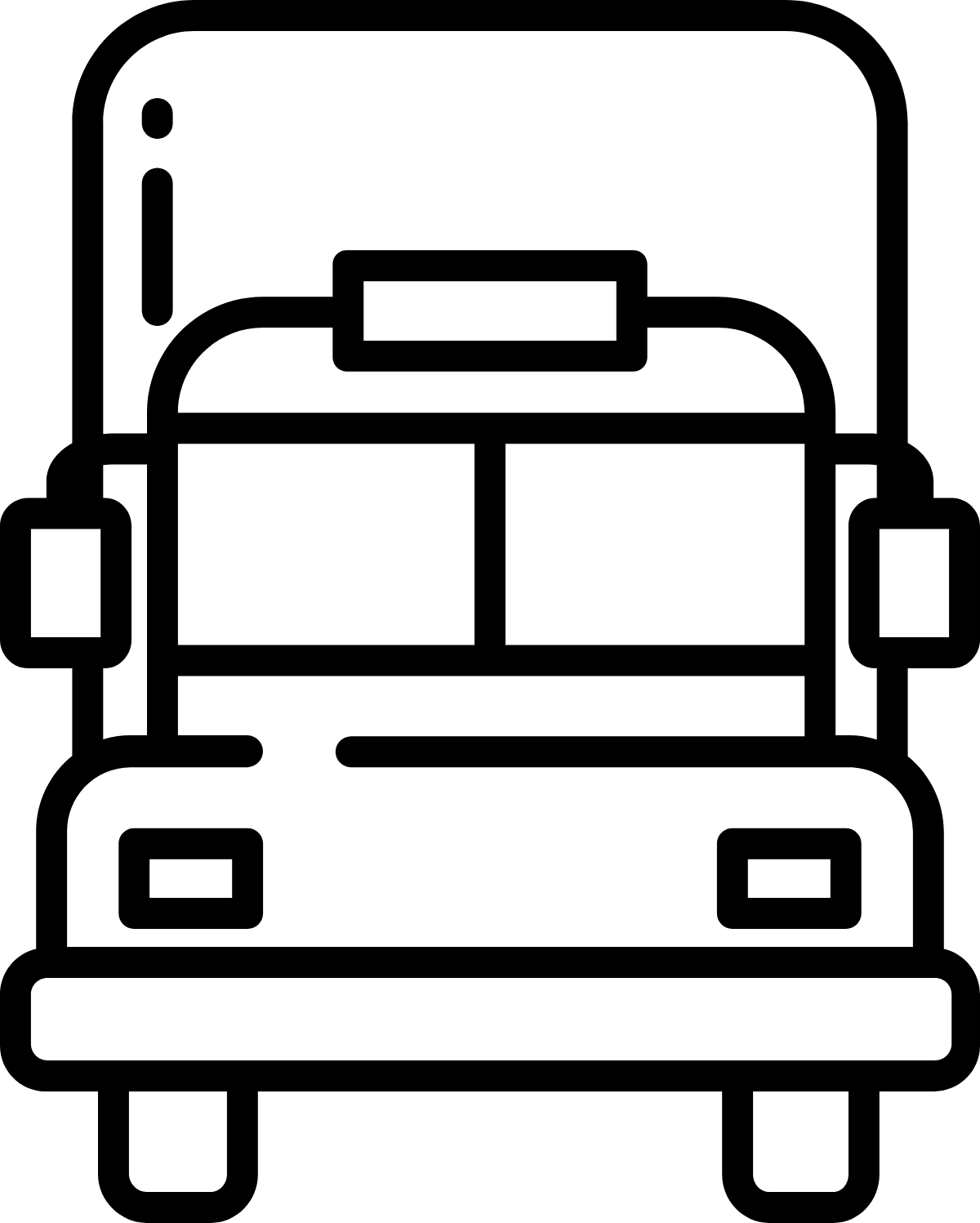 School Bus Front — printable coloring page