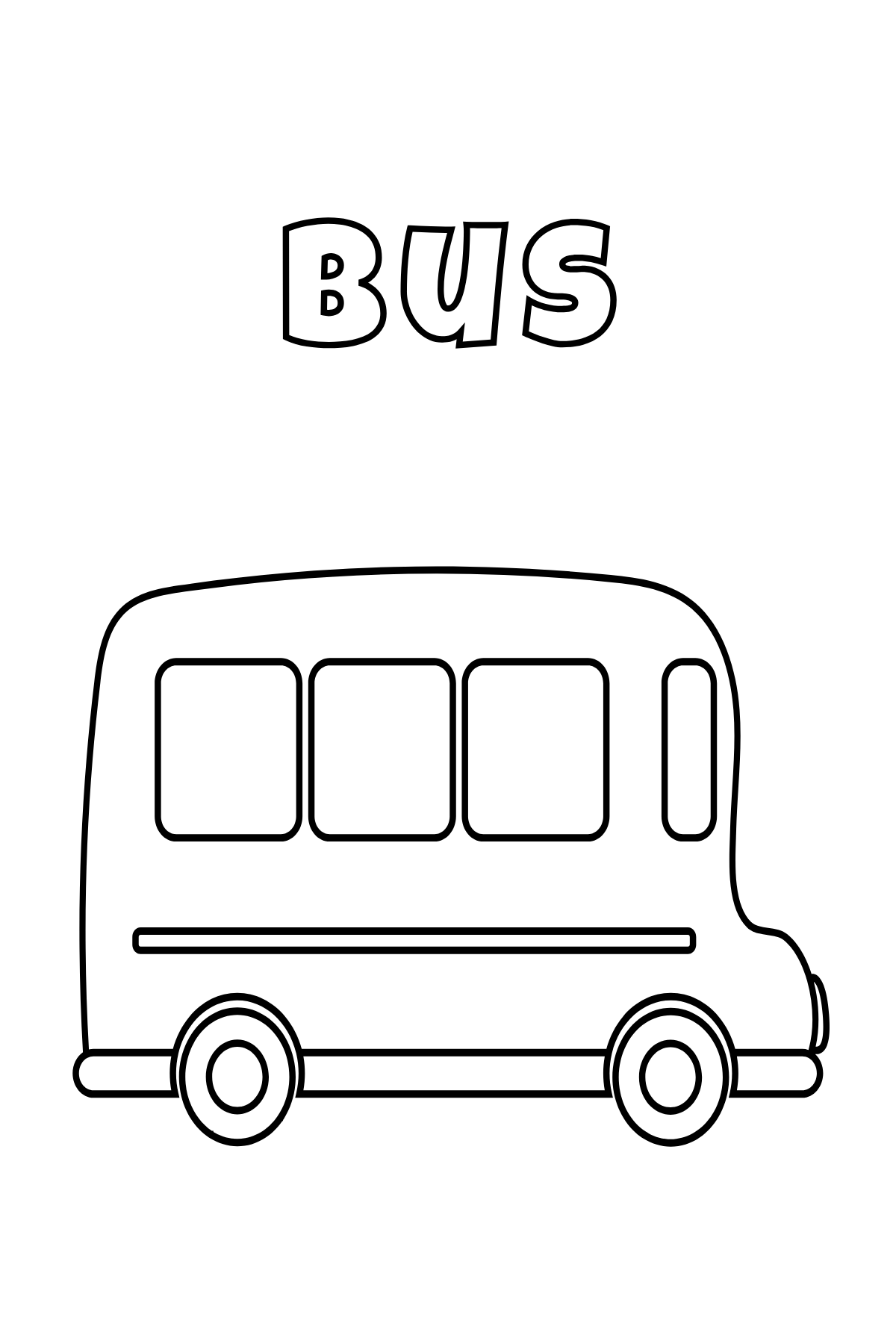Simple School Bus — printable coloring page