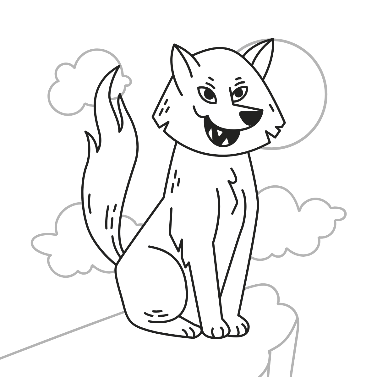 Sitting Cat — printable coloring page