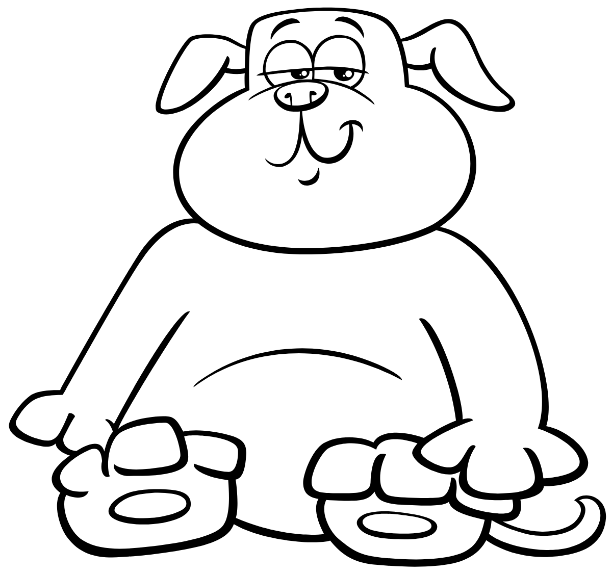 Sleepy Puppy — printable coloring page