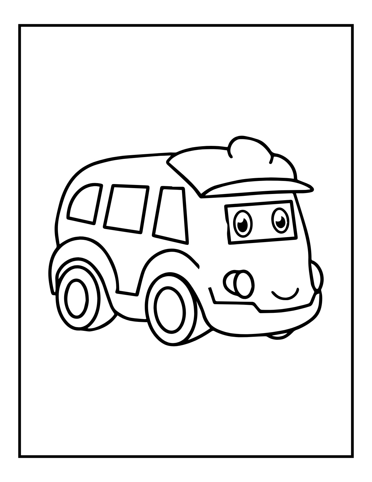 Small Camper Van — printable coloring page