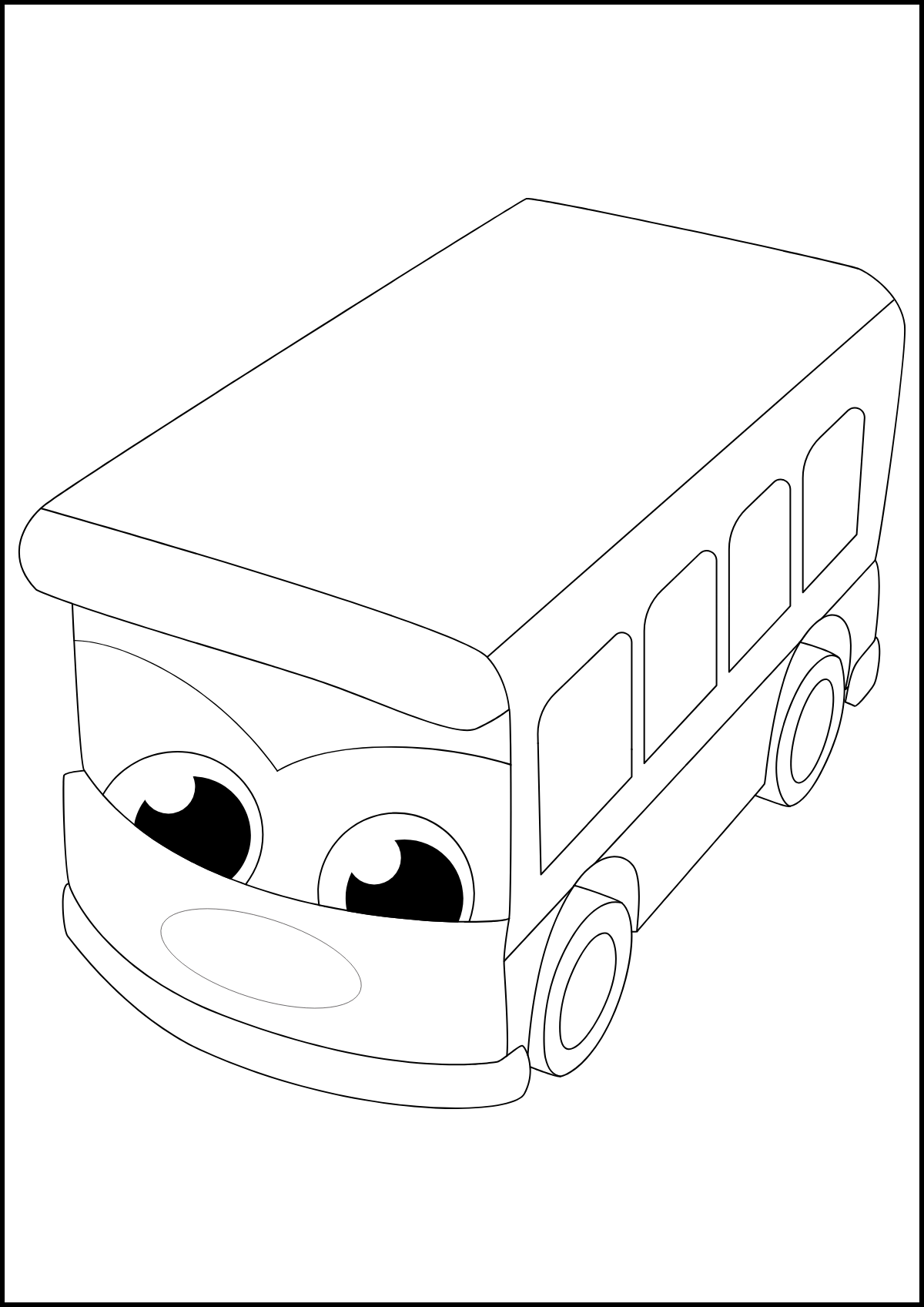 Smiling City Bus — printable coloring page
