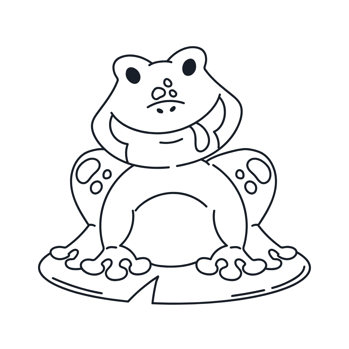 Smiling Frog — printable coloring page