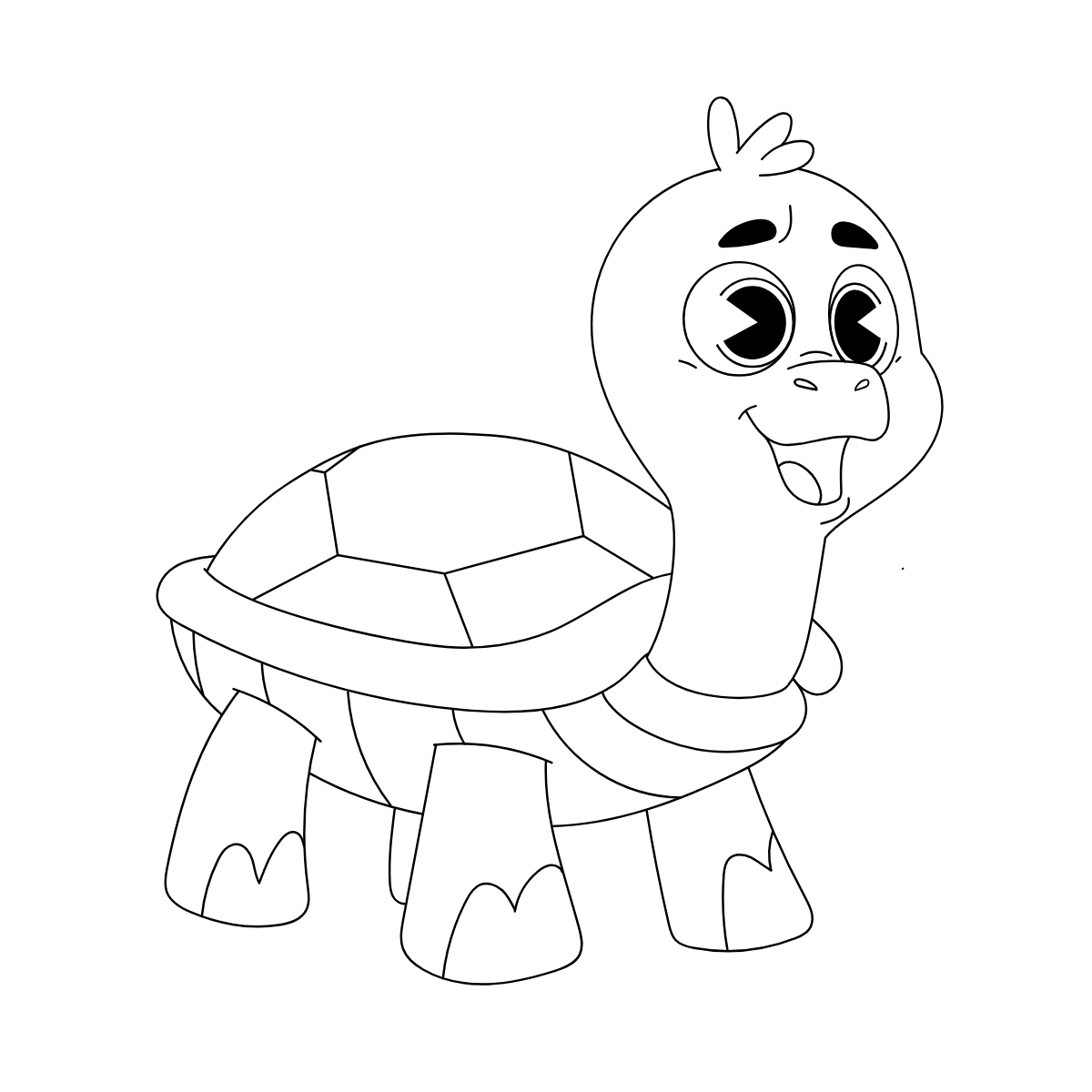 Smiling Turtle — printable coloring page