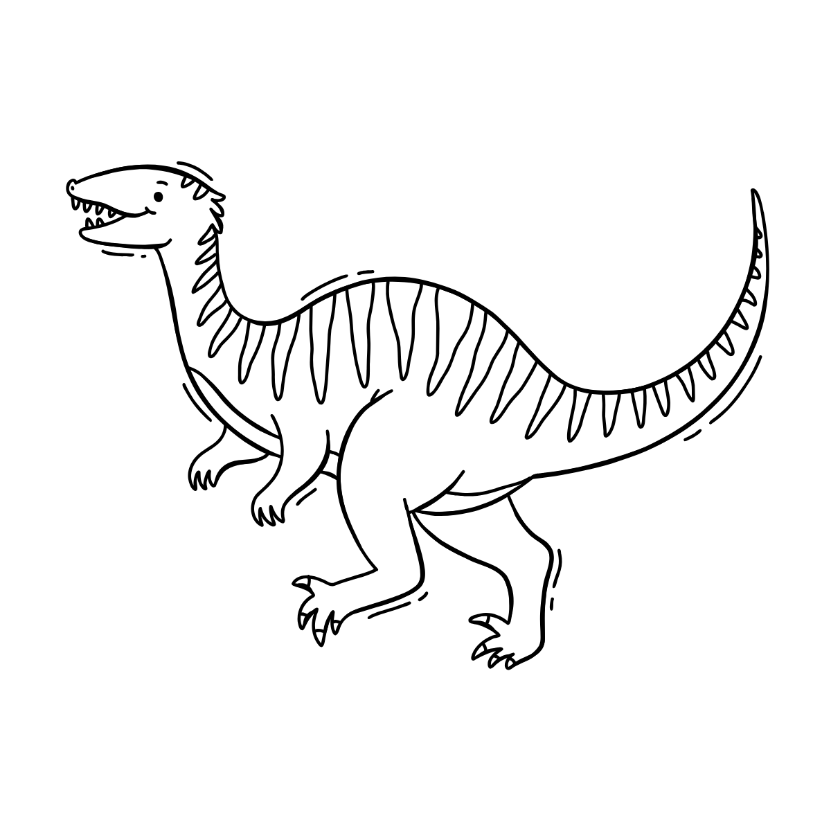 Striped T-Rex — printable coloring page