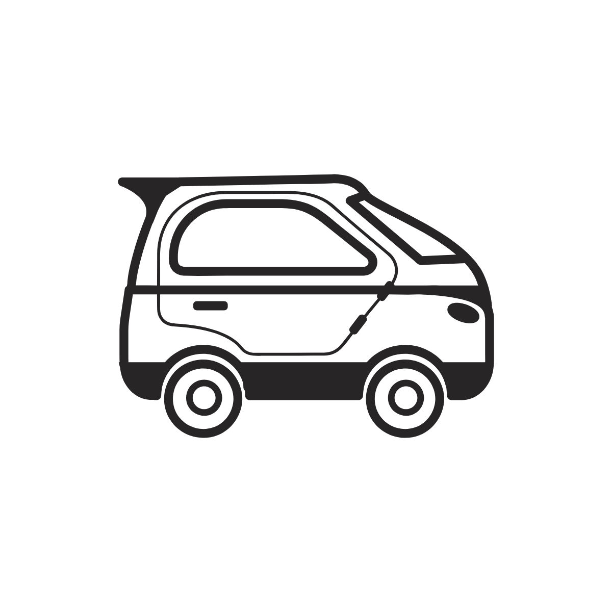 Tiny Hatchback Car — printable coloring page