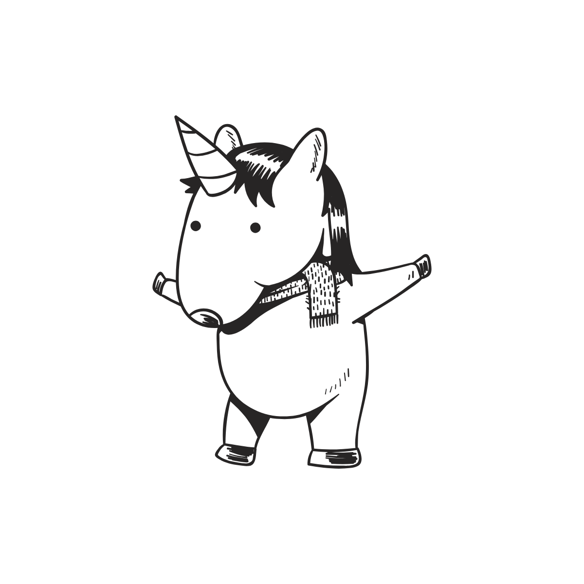 Tiny Unicorn — printable coloring page