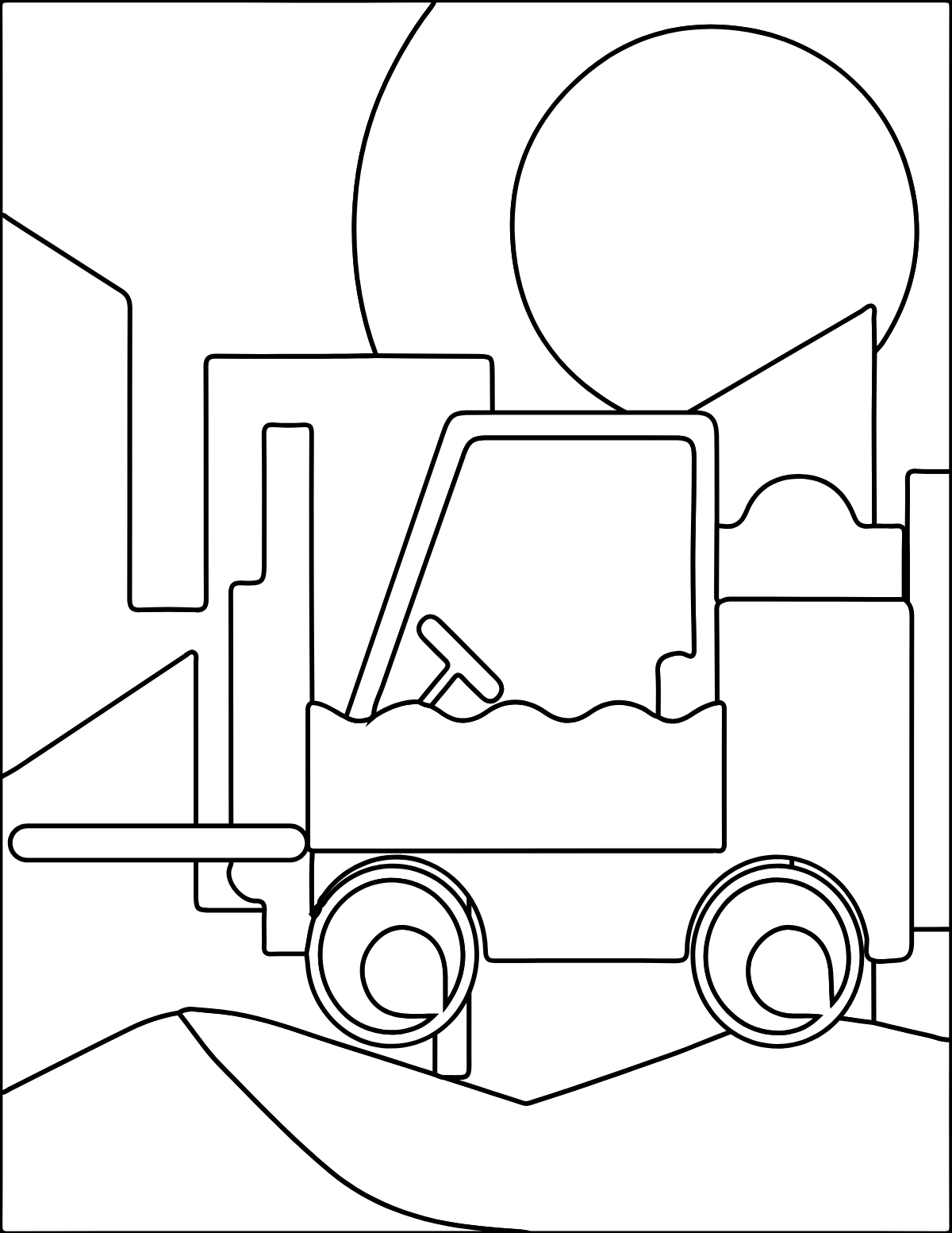 Toy Train Blocks — printable coloring page